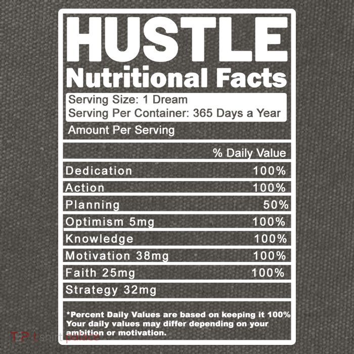 Hustle Nutrition Facts Values Cotton Canvas Backpack
