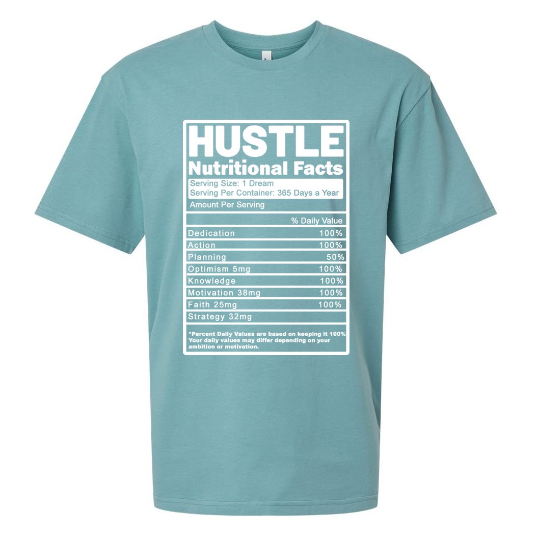 Hustle Nutrition Facts Values Sueded Cloud Jersey T-Shirt