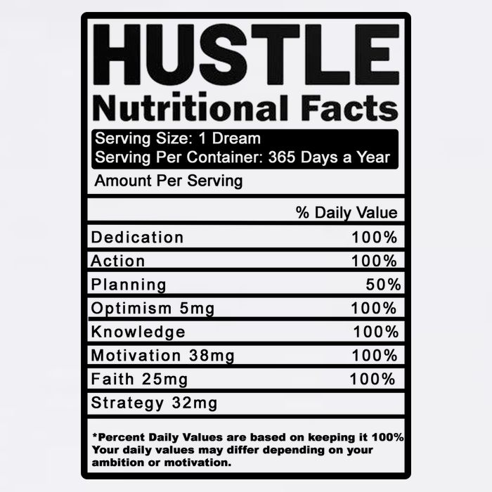 Hustle Nutrition Facts Values Garment-Dyed Sweatshirt