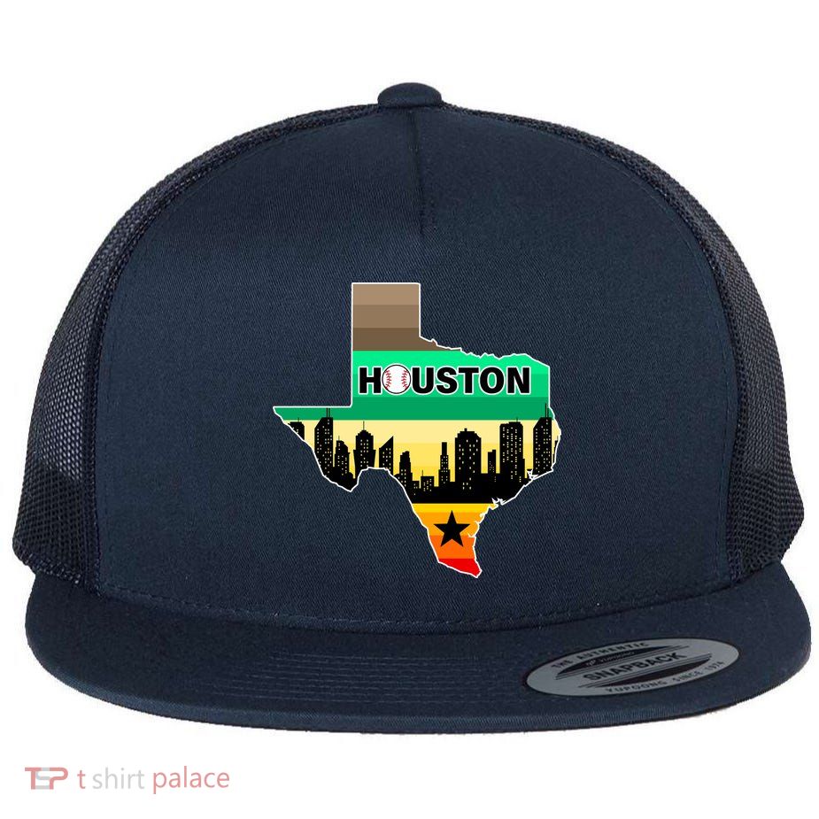 Huston Texas Baseball City Logo Flat Bill Trucker Hat