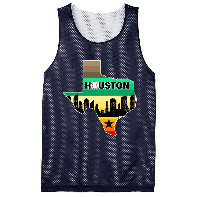 Huston Texas Baseball City Logo Mesh Reversible Basketball Jersey Tank