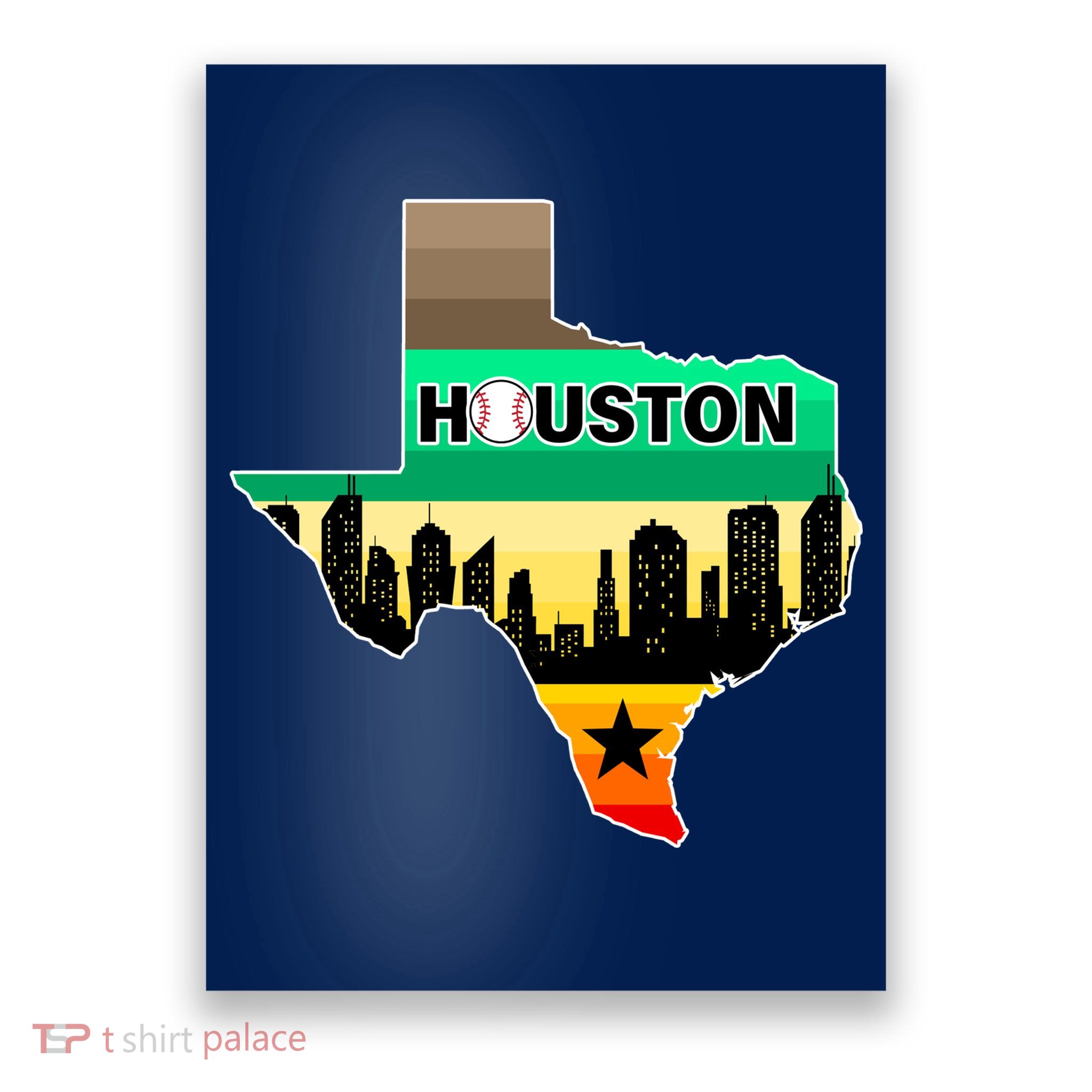 Huston Texas Baseball City Logo Poster
