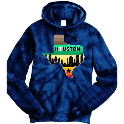 Huston Texas Baseball City Logo Tie Dye Hoodie