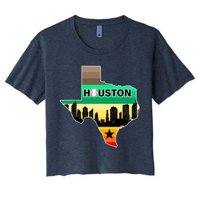 Huston Texas Baseball City Logo Crop Top