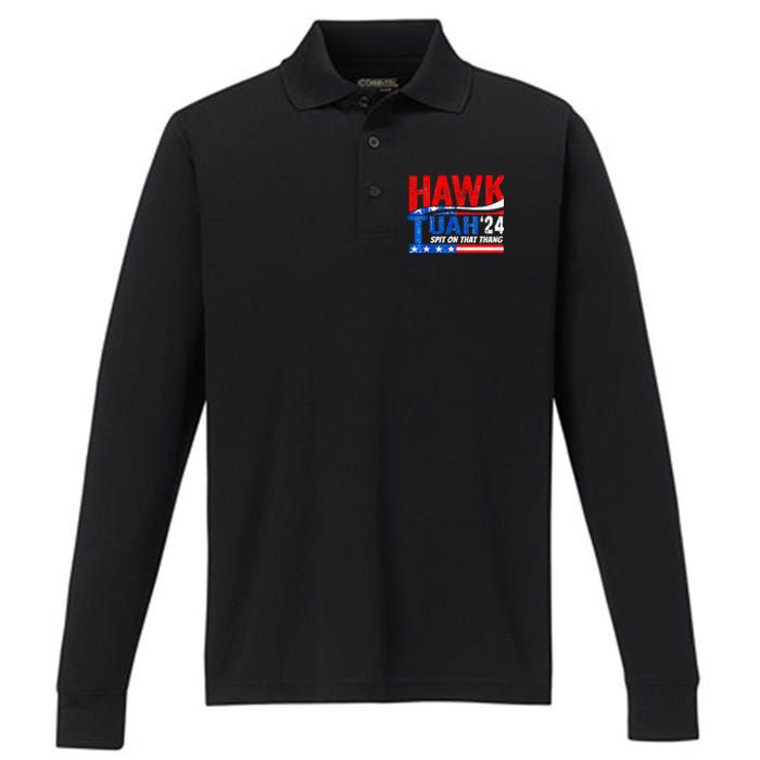 Hawk Utah Tuah Spit On That Thang 24 Performance Long Sleeve Polo