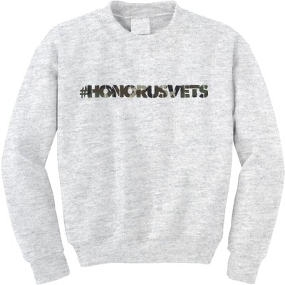 Honor Us Vets #HonorUsVets Kids Sweatshirt