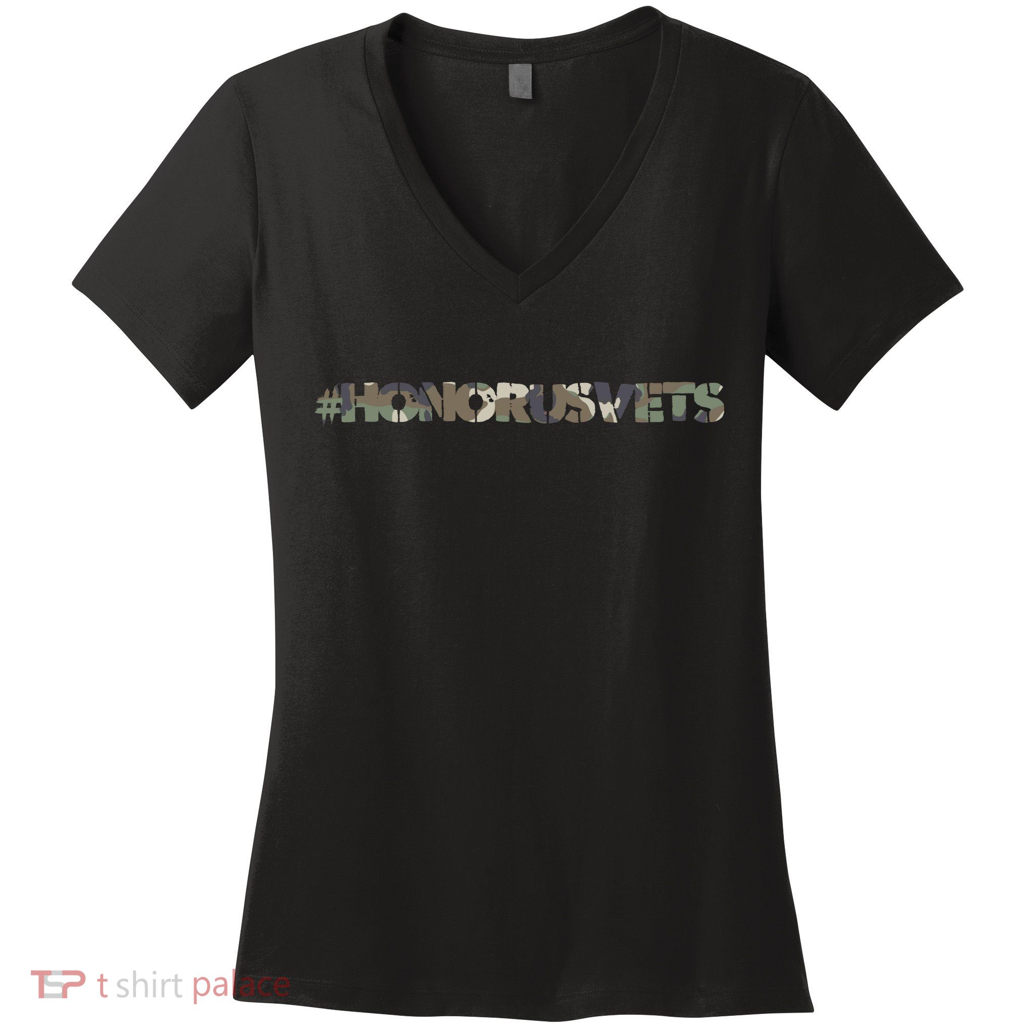Honor Us Vets #HonorUsVets Women's V-Neck T-Shirt