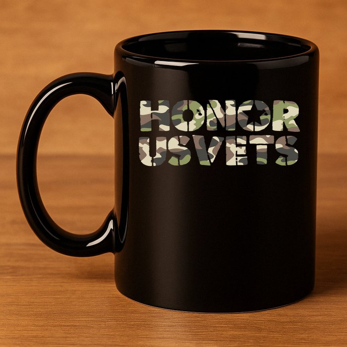 Honor Us Vets 11oz C Handle Ceramic Mug