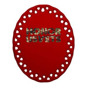 Honor Us Vets Ceramic Oval Ornament