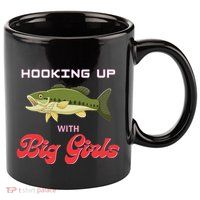 Hooking up with big  bass fishing funny 11oz C Handle Ceramic Mug