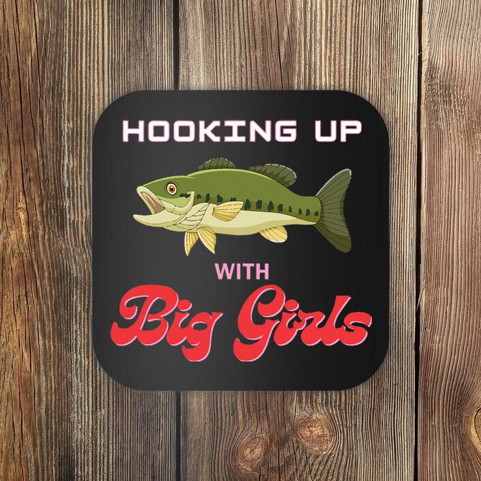 Hooking up with big  bass fishing funny Coaster