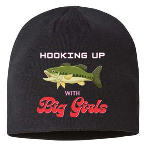 Hooking up with big  bass fishing funny Sustainable Beanie