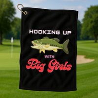 Hooking up with big  bass fishing funny Golf Towel