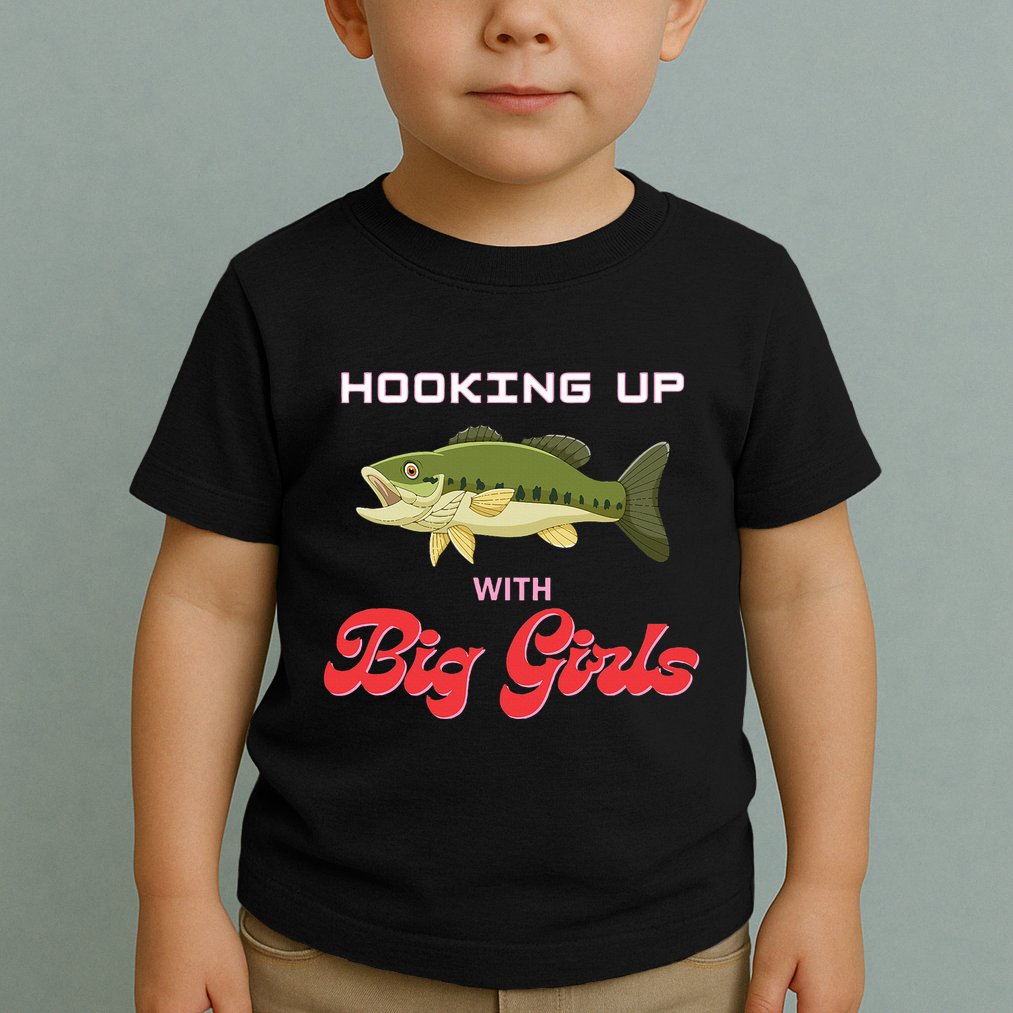 Hooking up with big  bass fishing funny Toddler T-Shirt