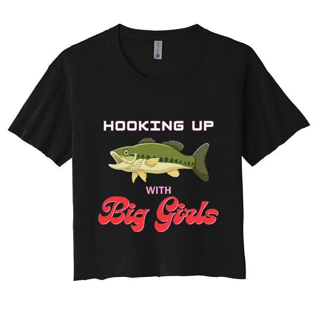 Hooking up with big  bass fishing funny Crop Top