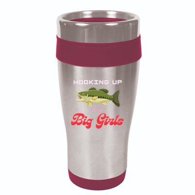 Hooking up with big  bass fishing funny 16oz Travel Tumbler
