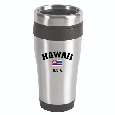 Hawaii Usa With American Flag 16oz Travel Tumbler