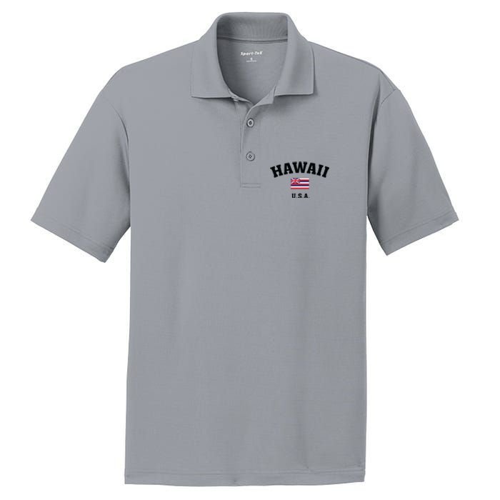 Hawaii Usa With American Flag PosiCharge RacerMesh Polo