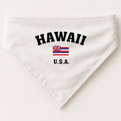 Hawaii Usa With American Flag USA-Made Doggie Bandana