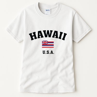 Hawaii Usa With American Flag Tall T-Shirt