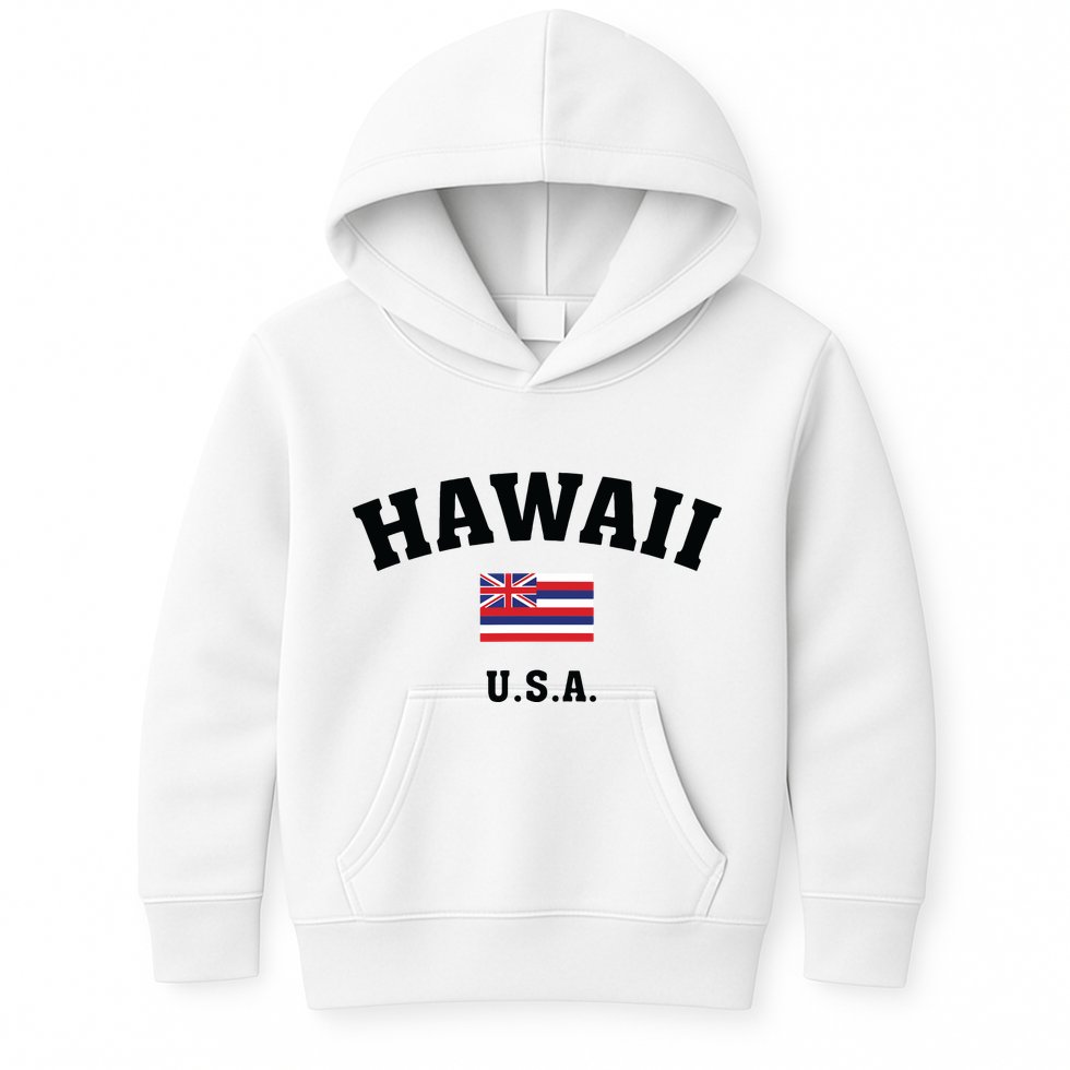 Hawaii Usa With American Flag Kids Hoodie