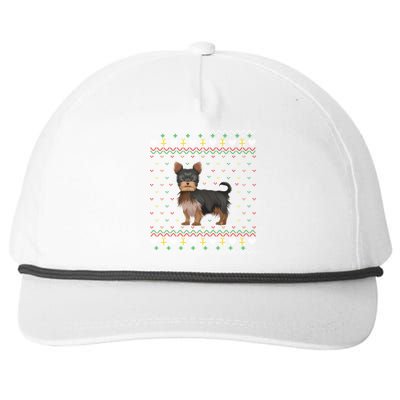 Holiday Ugly Xmas Design Yorkshire Terrier Lovers Christmas Gift Snapback Five-Panel Rope Hat