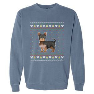 Holiday Ugly Xmas Design Yorkshire Terrier Lovers Christmas Gift Garment-Dyed Sweatshirt