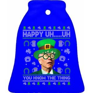 Happy Uh You Know The Thing Joe Biden Ugly Gift St Patrick's Day Gift Ceramic Bell Ornament