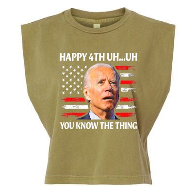 Happy Uh You Know The Thing Funny Joe Biden 4th Of July Garment-Dyed Women's Muscle Tee