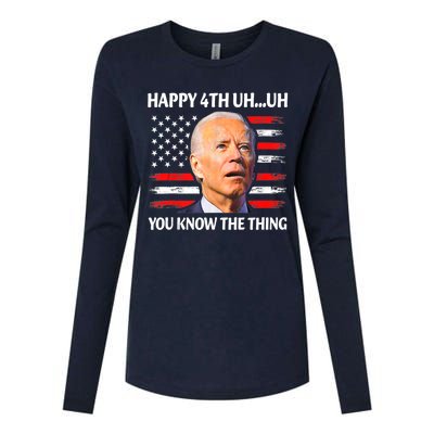 Happy Uh You Know The Thing Funny Joe Biden 4th Of July Womens Cotton Relaxed Long Sleeve T-Shirt