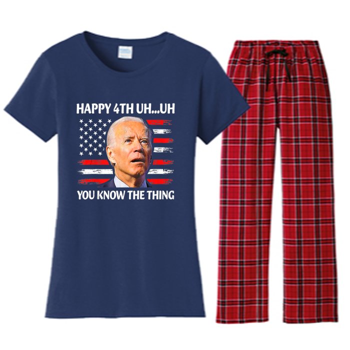 Happy Uh You Know The Thing Funny Joe Biden 4th Of July Women's Flannel Pajama Set