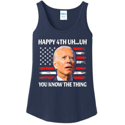 Happy Uh You Know The Thing Funny Joe Biden 4th Of July Ladies Essential Tank