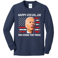 Happy Uh You Know The Thing Funny Joe Biden 4th Of July Kids Long Sleeve Shirt