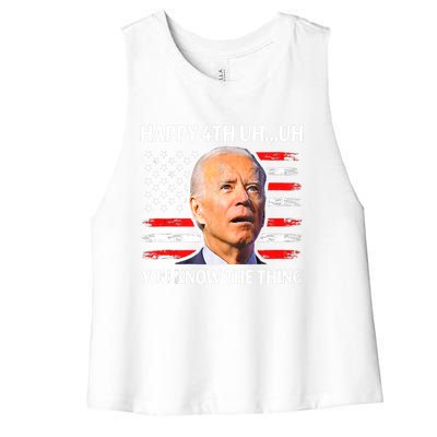 Happy Uh You Know The Thing Funny Joe Biden 4th Of July Women's Racerback Cropped Tank