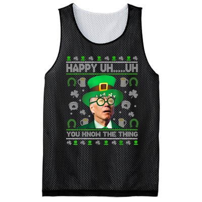 Happy Uh You Know The Thing Joe Biden Ugly St Patrick's Day Mesh Reversible Basketball Jersey Tank