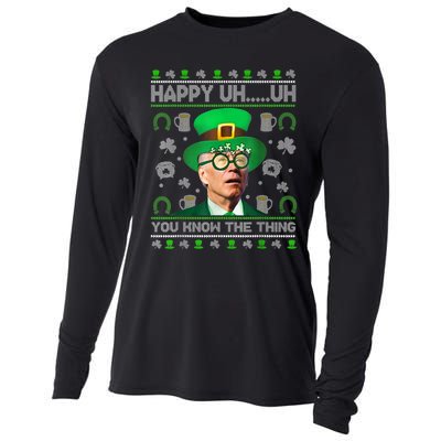 Happy Uh You Know The Thing Joe Biden Ugly St Patrick's Day Cooling Performance Long Sleeve Crew