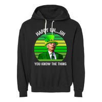 Happy Uh You Know The Thing Joe Biden Clover St Patricks Day Garment-Dyed Fleece Hoodie