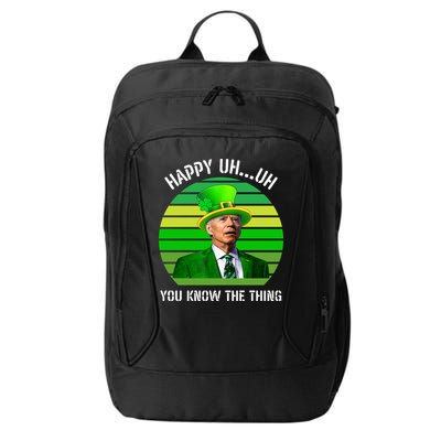 Happy Uh You Know The Thing Joe Biden Clover St Patricks Day City Backpack