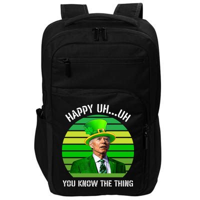 Happy Uh You Know The Thing Joe Biden Clover St Patricks Day Impact Tech Backpack