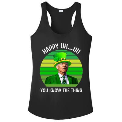 Happy Uh You Know The Thing Joe Biden Clover St Patricks Day Ladies PosiCharge Competitor Racerback Tank