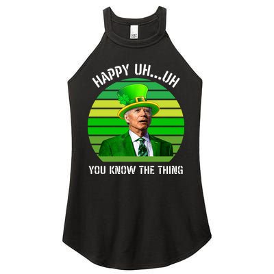 Happy Uh You Know The Thing Joe Biden Clover St Patricks Day Women's Perfect Tri Rocker Tank