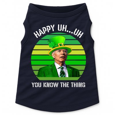 Happy Uh You Know The Thing Joe Biden Clover St Patricks Day Doggie Tank