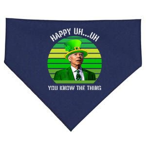 Happy Uh You Know The Thing Joe Biden Clover St Patricks Day USA-Made Doggie Bandana