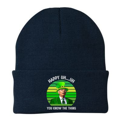 Happy Uh You Know The Thing Joe Biden Clover St Patricks Day Beanie