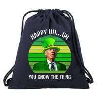 Happy Uh You Know The Thing Joe Biden Clover St Patricks Day Drawstring Bag