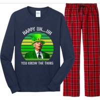 Happy Uh You Know The Thing Joe Biden Clover St Patricks Day Long Sleeve Pajama Set