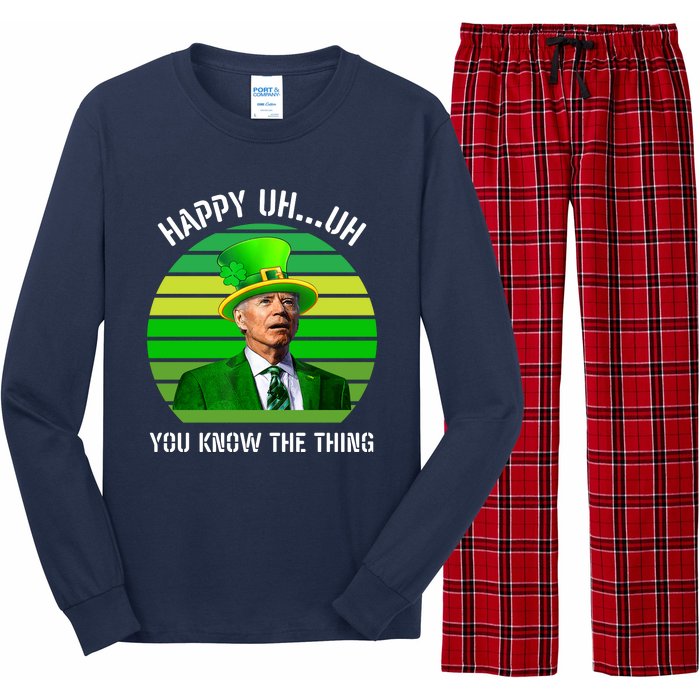 Happy Uh You Know The Thing Joe Biden Clover St Patricks Day Long Sleeve Pajama Set