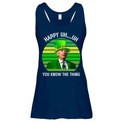 Happy Uh You Know The Thing Joe Biden Clover St Patricks Day Ladies Essential Flowy Tank