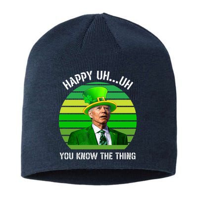 Happy Uh You Know The Thing Joe Biden Clover St Patricks Day Sustainable Beanie