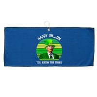 Happy Uh You Know The Thing Joe Biden Clover St Patricks Day Large Microfiber Waffle Golf Towel